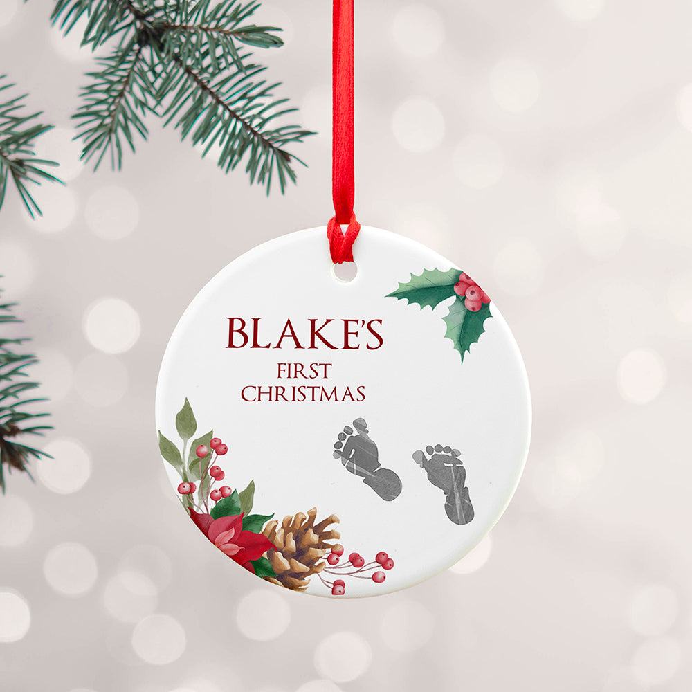 Personalised babys first christmas ornament