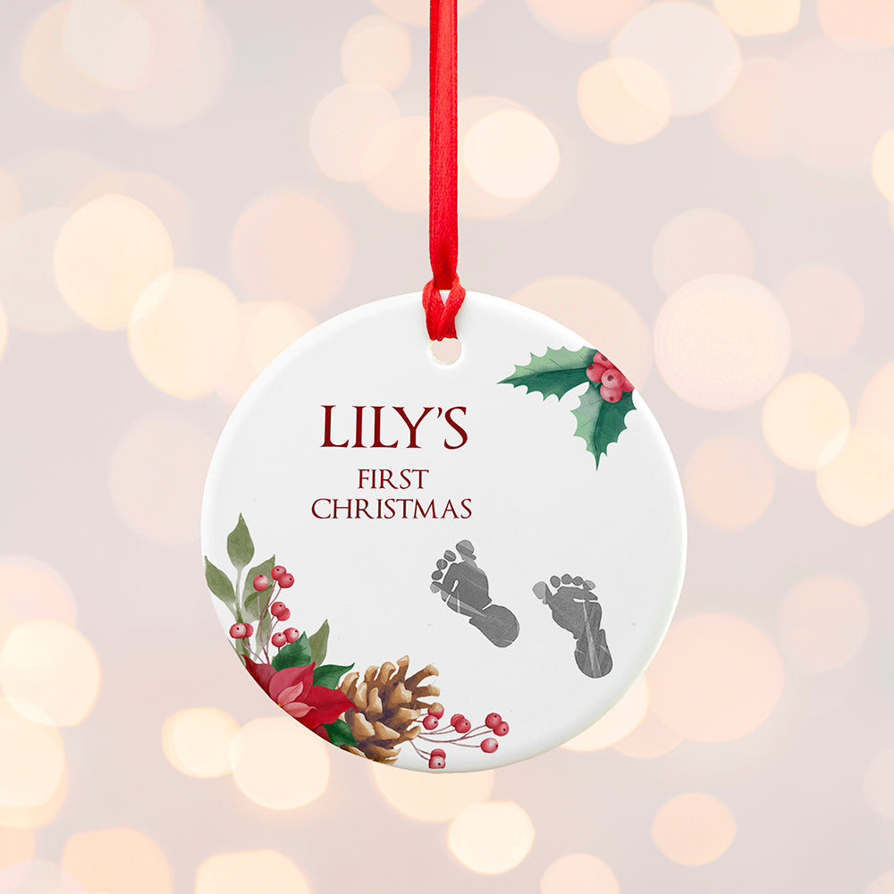 Personalised babys first christmas ornament