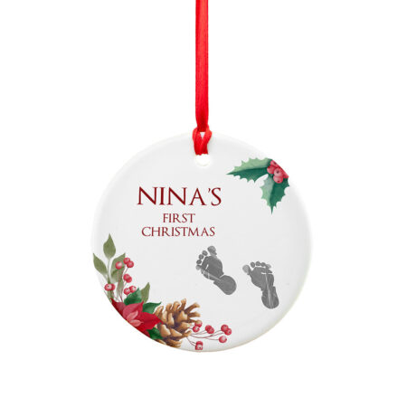 Personalised babys first christmas ornament