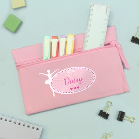 Personalised Ballerina Pink Pencil Case: 4 - Pencil Cases & Sets By Gift Moments