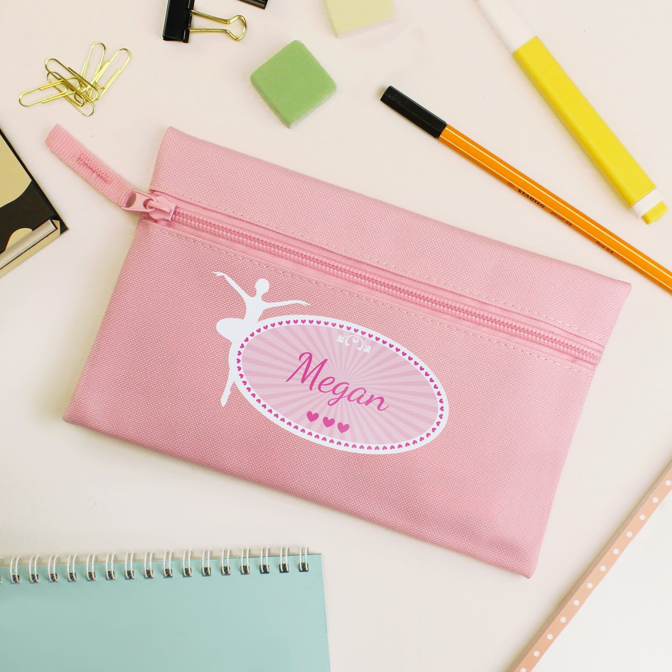Personalised Ballerina Pink Pencil Case: 1 - Pencil Cases & Sets By Gift Moments