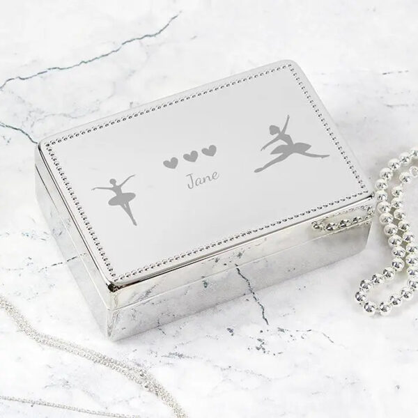 Personalised Ballerina Rectangular Jewellery Box: 1 - Jewellery Boxes By Gift Moments