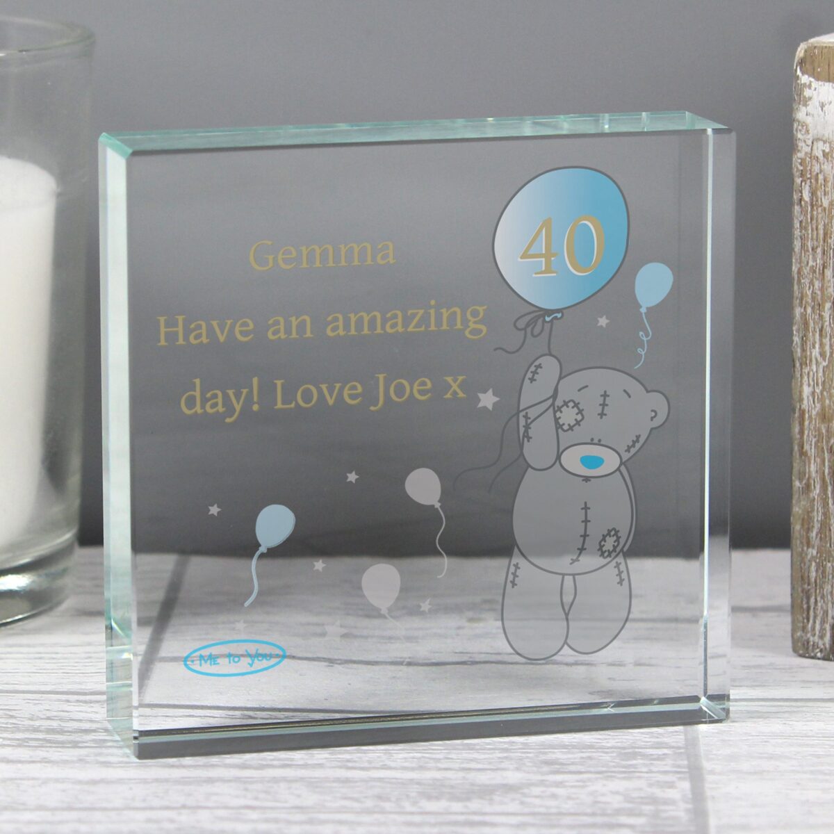 Personalised Me To You Balloon Crystal Token: 2 - Crystal Tokens