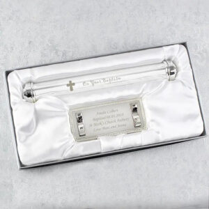 Personalised Baptism Silver Plated Certificate Holder: 3 - Certificate Holders By Gift Moments