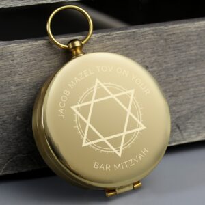 Personalised Bar and Bat Mitzvah Keepsake Compass: 1 - Compasses By Gift Moments