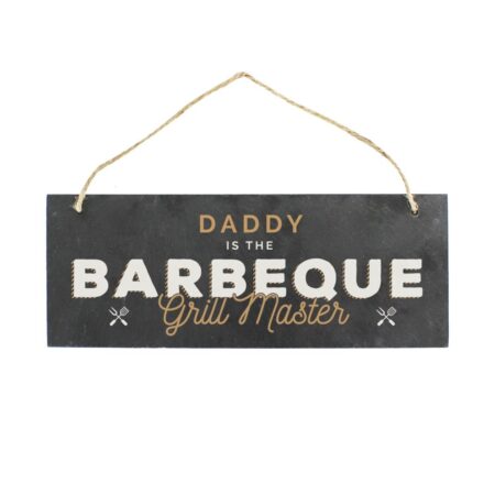 Personalised ’Barbeque Grill Master’ Printed Hanging Slate Plaque: 4 - Signs & Plaques By Gift Moments