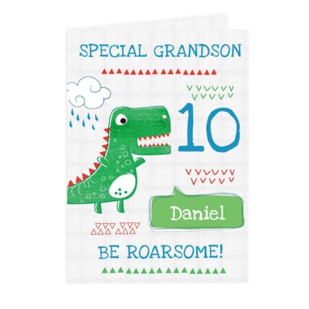 Personalised ’Be Roarsome’ Dinosaur Card: 3 - Greeting Cards By Gift Moments