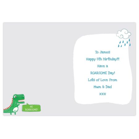 Personalised ’Be Roarsome’ Dinosaur Card: 4 - Greeting Cards By Gift Moments