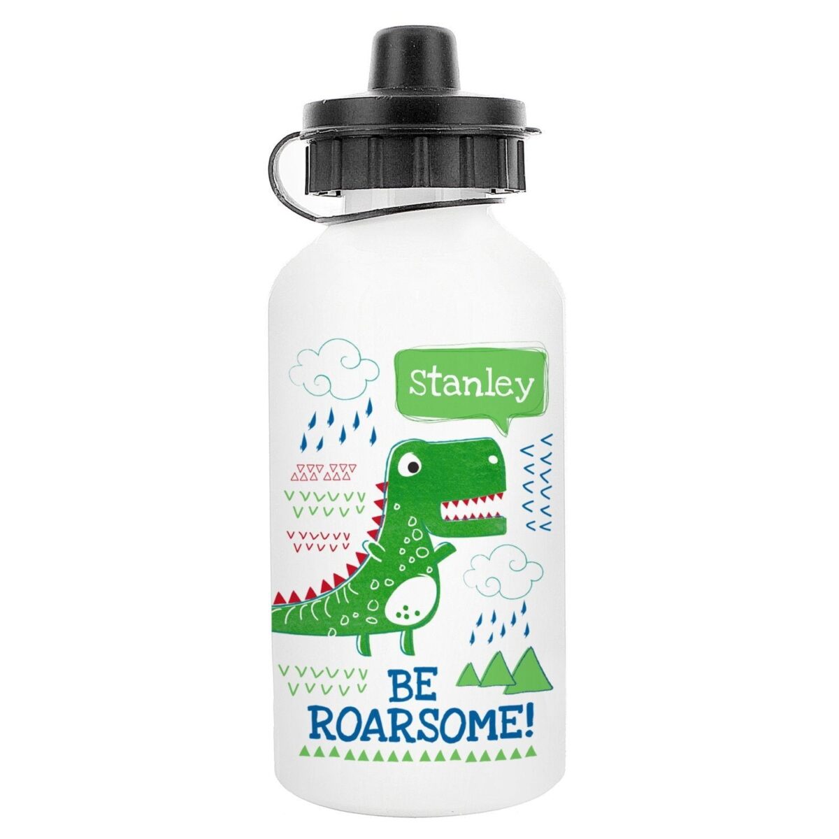 Personalised ’Be Roarsome’ Dinosaur Drinks Bottle: 3 - Kids Bottles By Gift Moments