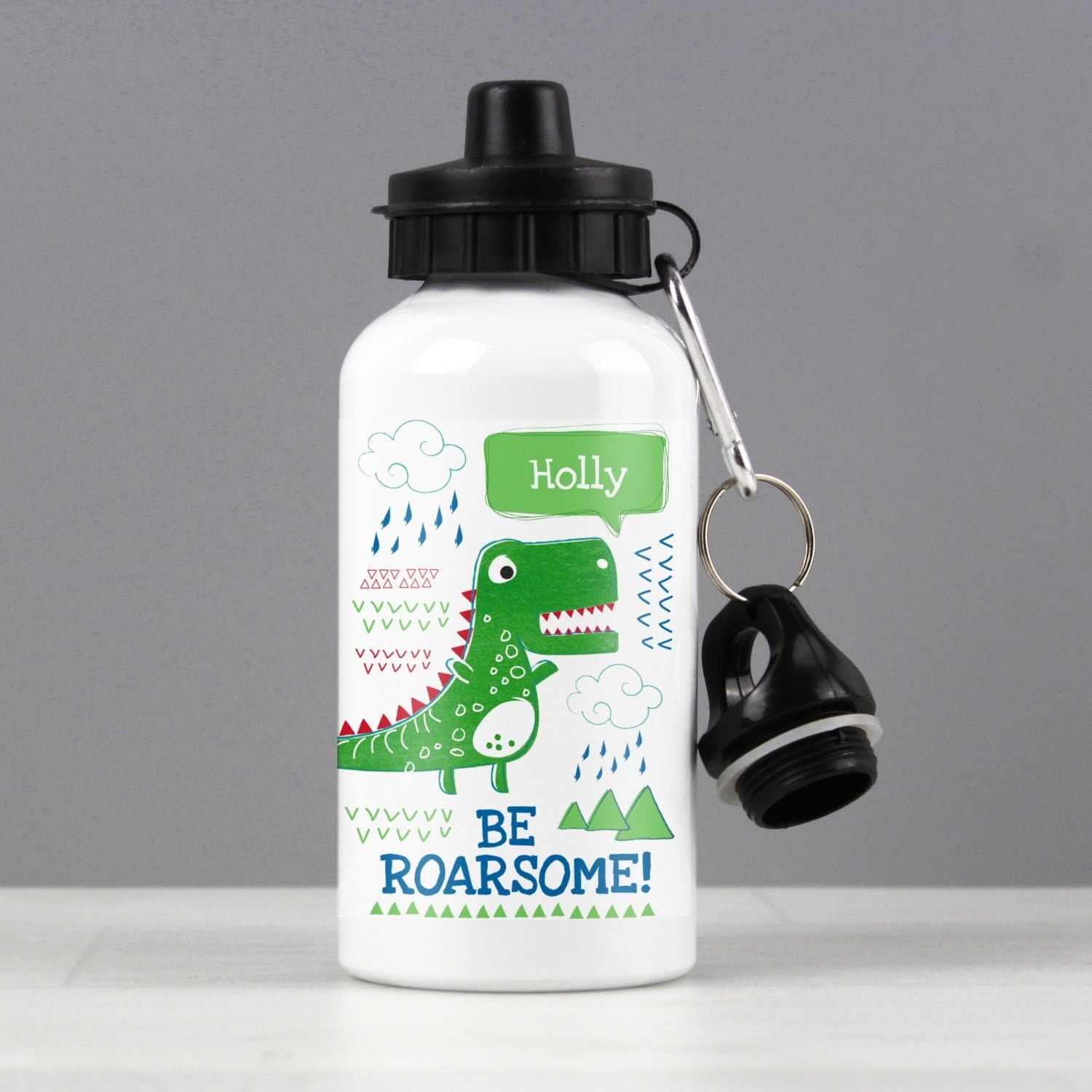 Personalised ’Be Roarsome’ Dinosaur Drinks Bottle: 1 - Kids Bottles By Gift Moments