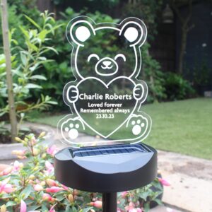 Personalised Bear Memorial Outdoor Solar Light: 5 - Solar Lights By Gift Moments