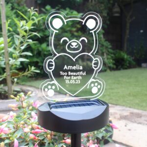 Personalised Bear Memorial Outdoor Solar Light: 8 - Solar Lights By Gift Moments