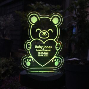 Personalised Bear Memorial Outdoor Solar Light: 7 - Solar Lights By Gift Moments