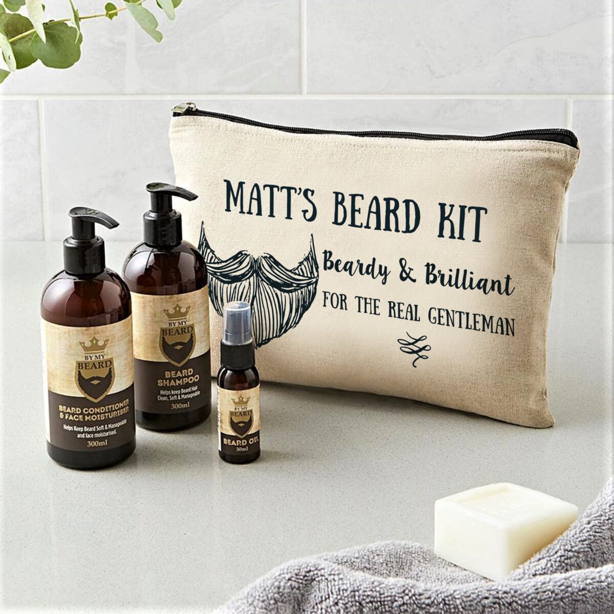Personalised Beardy & Brilliant Beard Kit: 6 - Toiletry & Makeup Bags By Gift Moments