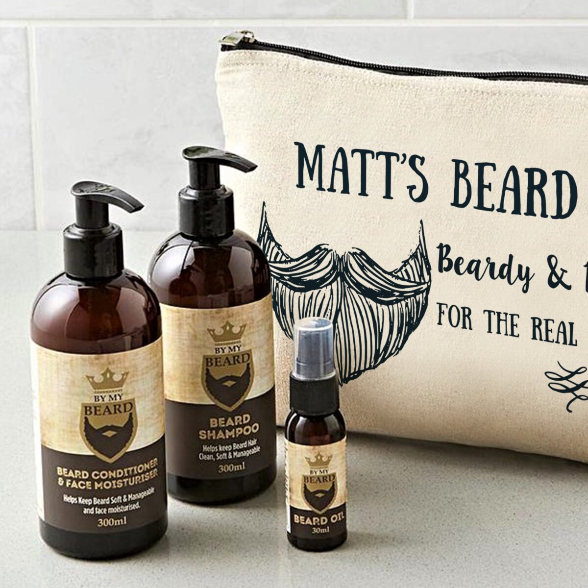 Personalised Beardy & Brilliant Beard Kit: 1 - Toiletry & Makeup Bags By Gift Moments