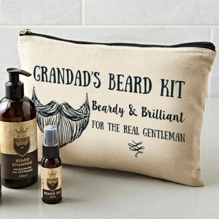 Personalised Beardy & Brilliant Beard Kit: 3 - Toiletry & Makeup Bags By Gift Moments