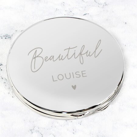 Personalised Beautiful Compact Mirror: 1 - Compact Mirrors By Gift Moments