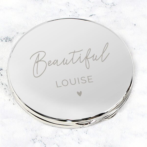 Personalised Beautiful Compact Mirror: 1 - Compact Mirrors By Gift Moments