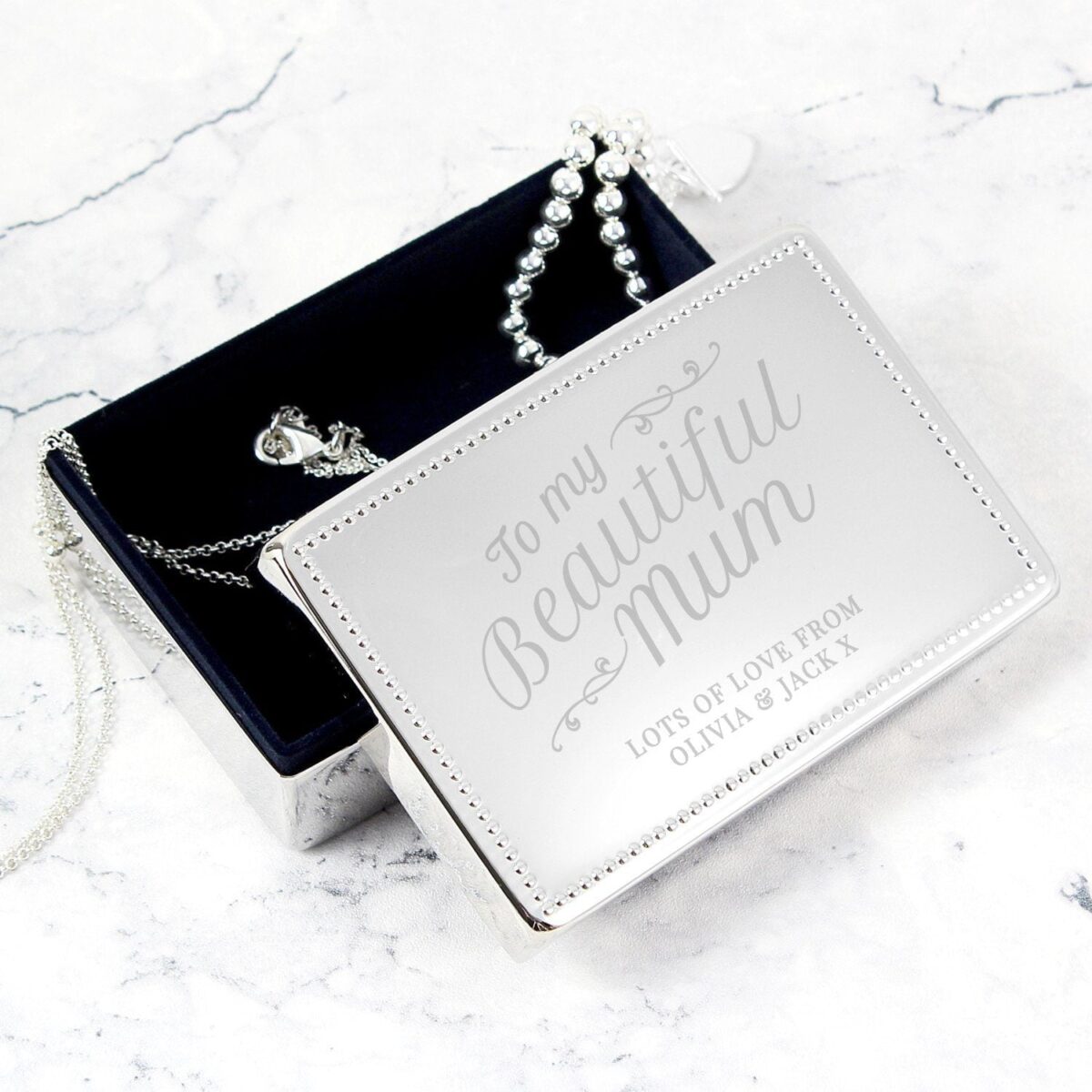 Personalised Beautiful Mum Rectangular Jewellery Box: 2 - Jewellery Boxes By Gift Moments