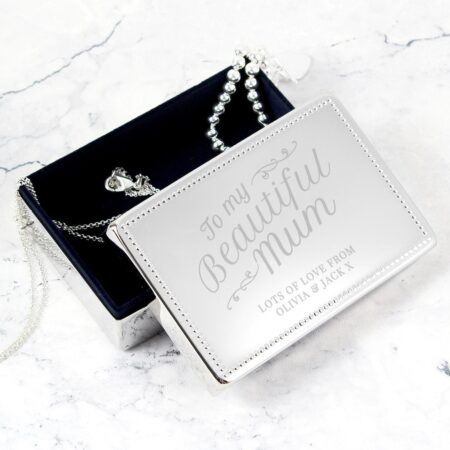 Personalised Beautiful Mum Rectangular Jewellery Box: 2 - Jewellery Boxes By Gift Moments