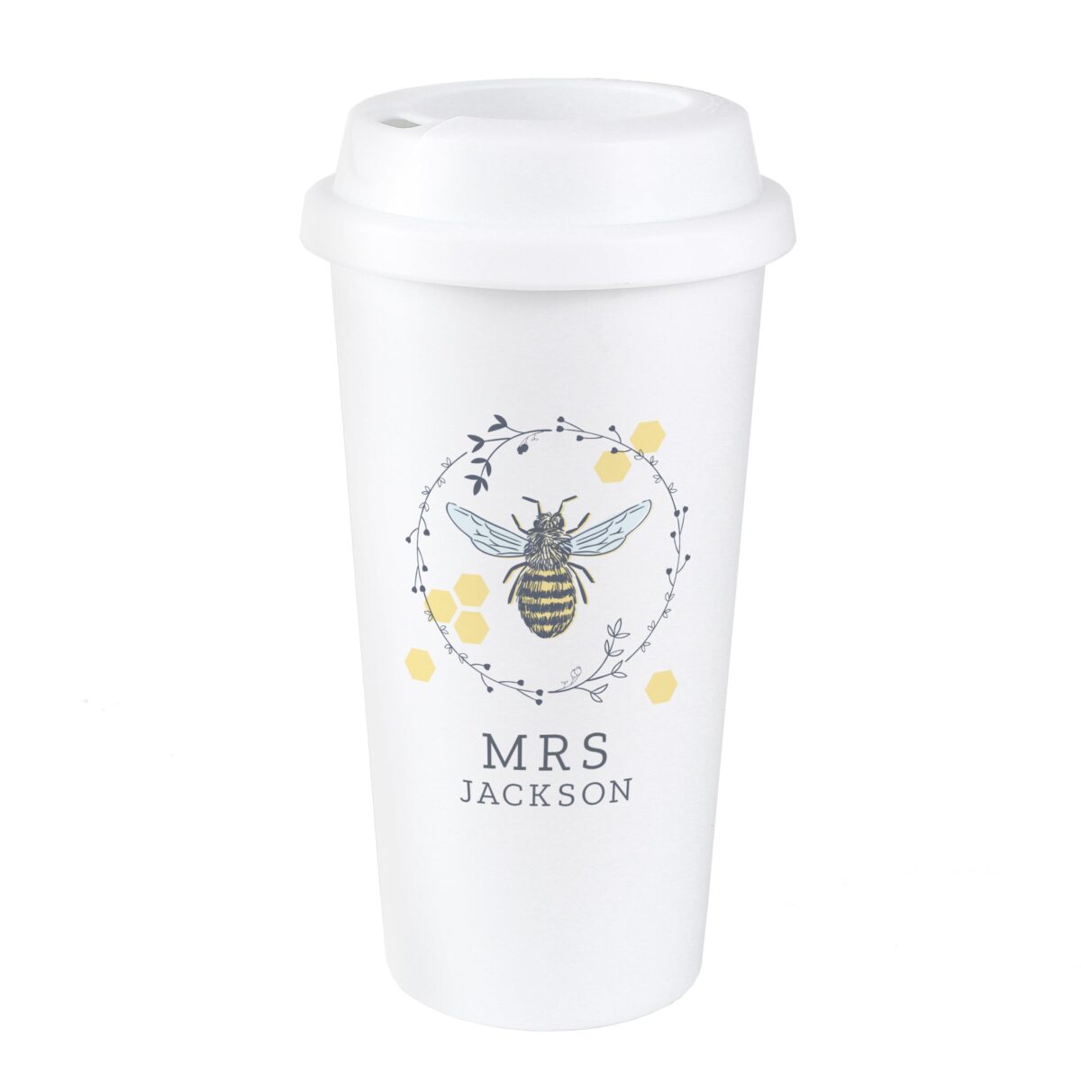 Personalised Bee Insulated Travel Cup: 5 - Travel Mugs By Gift Moments