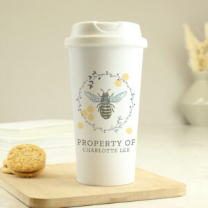 Personalised Bee Insulated Travel Cup: 4 - Travel Mugs By Gift Moments
