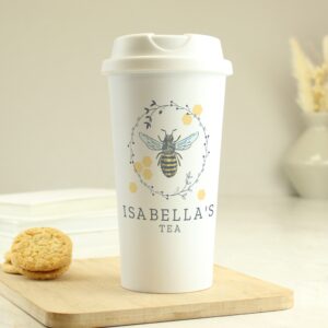 Personalised Bee Insulated Travel Cup: 6 - Travel Mugs By Gift Moments
