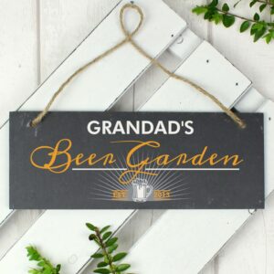 Personalised ’Beer Garden’ Printed Hanging Slate Plaque: 1 - Signs & Plaques By Gift Moments