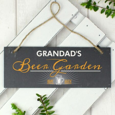 Personalised ’Beer Garden’ Printed Hanging Slate Plaque: 1 - Signs & Plaques By Gift Moments