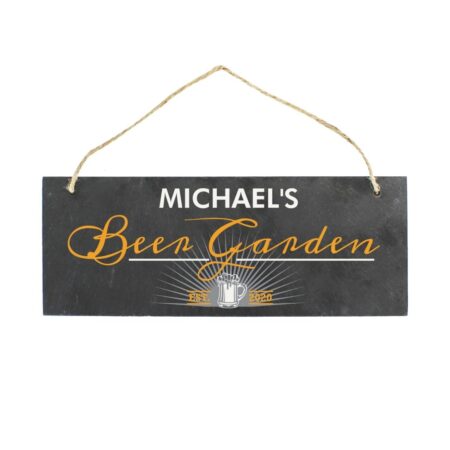 Personalised ’Beer Garden’ Printed Hanging Slate Plaque: 4 - Signs & Plaques By Gift Moments