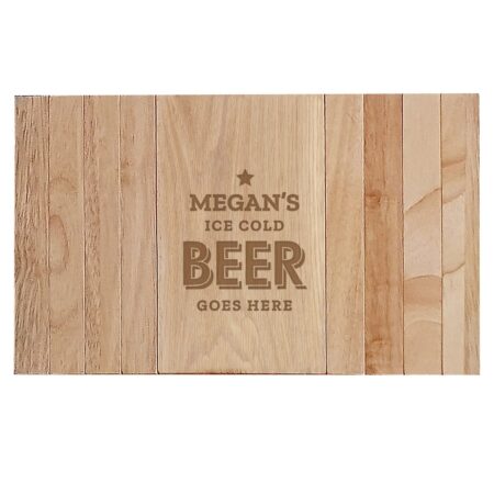 Personalised Beer Goes Here Wooden Sofa Tray: 3 - Coasters By Gift Moments