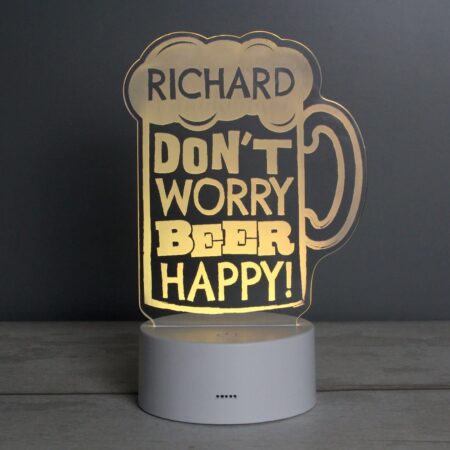 Personalised Beer Happy LED Colour Changing Light: 2 - LED Lighting By Gift Moments