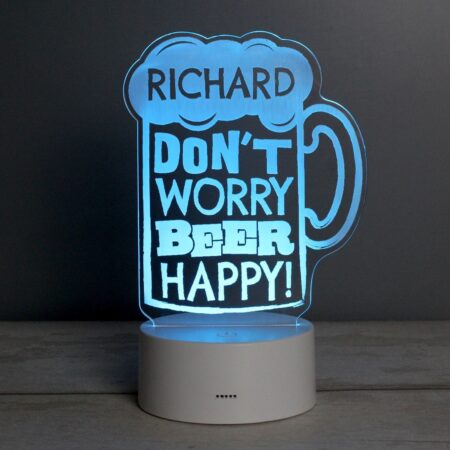 Personalised Beer Happy LED Colour Changing Light: 1 - LED Lighting By Gift Moments