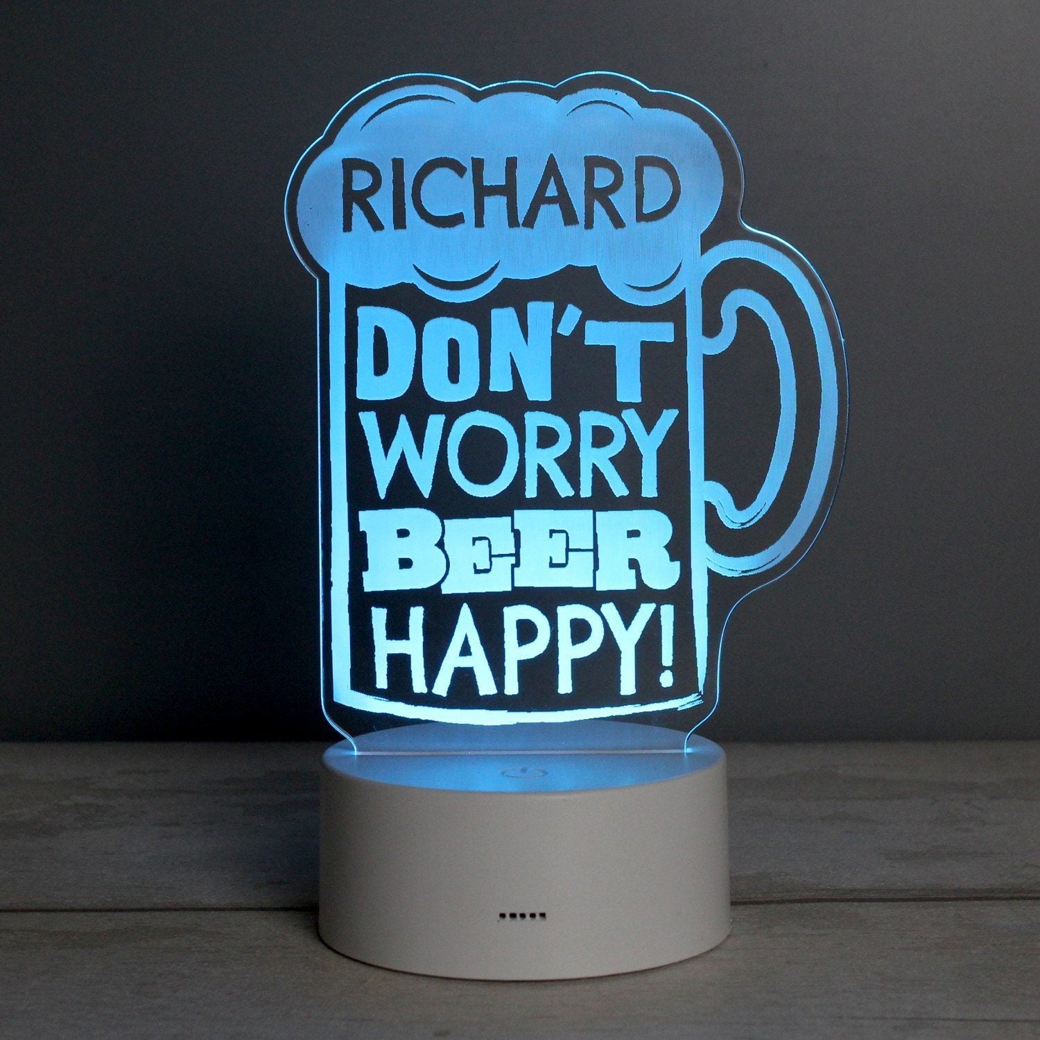 Personalised Beer Happy LED Colour Changing Light: 1 - LED Lighting By Gift Moments