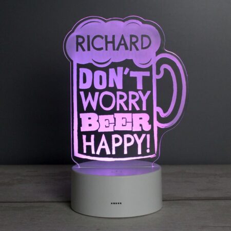 Personalised Beer Happy LED Colour Changing Light: 6 - LED Lighting By Gift Moments