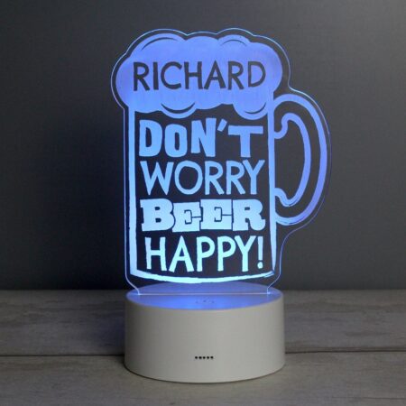 Personalised Beer Happy LED Colour Changing Light: 3 - LED Lighting By Gift Moments