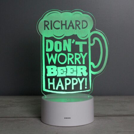 Personalised Beer Happy LED Colour Changing Light: 4 - LED Lighting By Gift Moments
