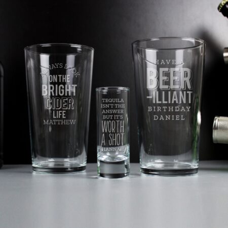 Personalised Beer-Illiant Birthday Pint Glass: 5 - Beer Glasses By Gift Moments