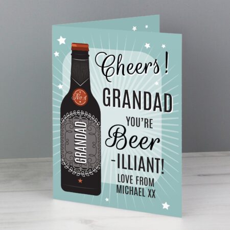 Personalised Beer-illiant Card: 1 - Greeting Cards By Gift Moments