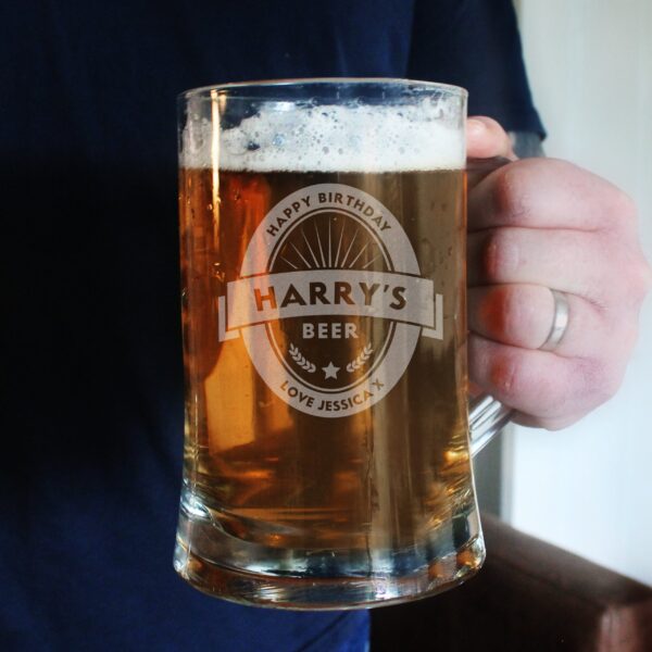 Personalised Beer Label Pint Stern Tankard: 1 - Tankards By Gift Moments