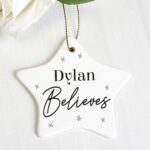 Personalised Believes Ceramic Star Decoration: 1 - Christmas Decorations By Gift Moments
