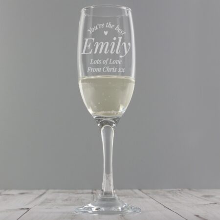 Personalised You Are The Best Flute Glass: 2 - Champagne Flutes By Gift Moments