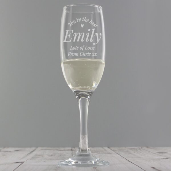 Personalised You Are The Best Flute Glass: 2 - Champagne Flutes By Gift Moments