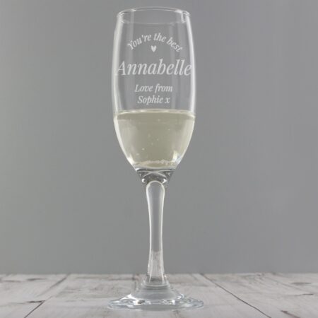 Personalised You Are The Best Flute Glass: 5 - Champagne Flutes By Gift Moments