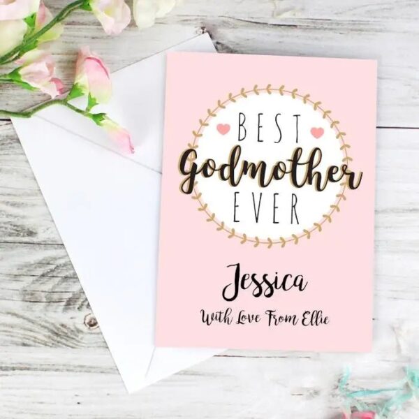 Personalised Best Godmother Card: 2 - Greeting Cards By Gift Moments