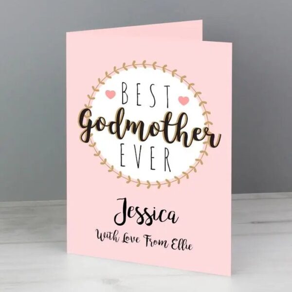 Personalised Best Godmother Card: 1 - Greeting Cards By Gift Moments