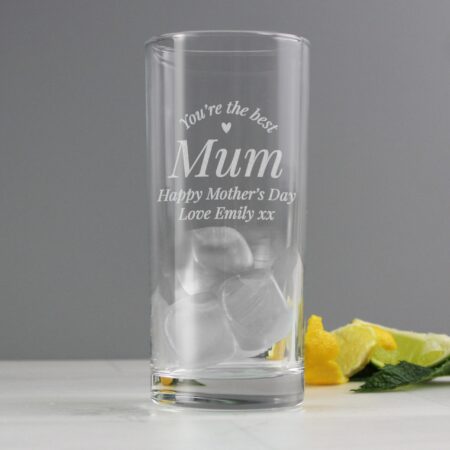 Personalised You Are The Best Hi Ball Glass: 1 - Highball Glasses By Gift Moments