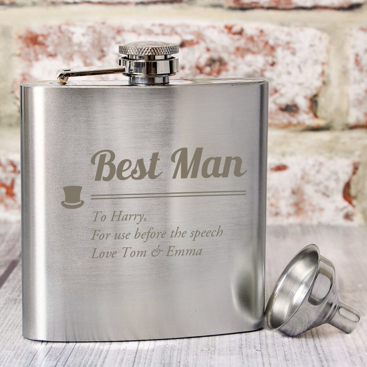 Personalised Best Man Hip Flask: 3 - Hip Flasks By Gift Moments