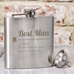 Personalised Best Man Hip Flask: 3 - Hip Flasks By Gift Moments