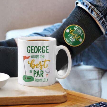 Personalised Best By Par Mug & Socks Set: 4 - Mugs By Gift Moments